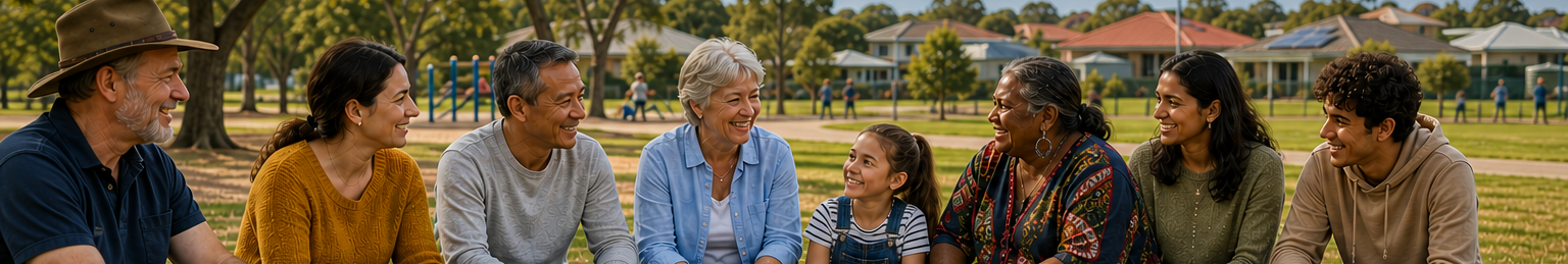 Diverse Australians in a community setting